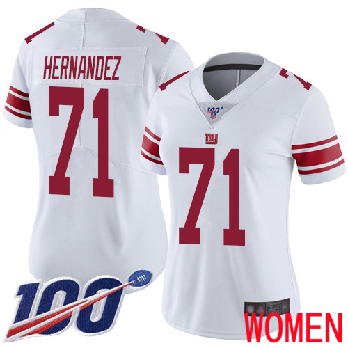 Women New York Giants #71 Will Hernandez White Vapor Untouchable Limited Player 100th Season Football NFL Jersey->women nfl jersey->Women Jersey